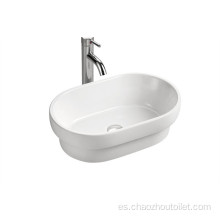 Lavabo de baño de diseño simple blanco sobre lavabo sobre encimera